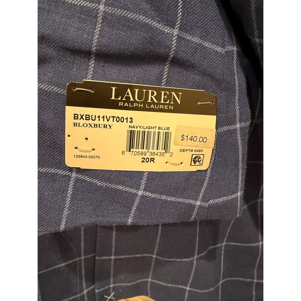 Boys Lauren Ralph Lauren navy light blue bloxbury blazer $140 sz 20R - Picture 4 of 5
